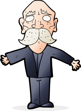 Bir insan tarafından çizilmiş yaşlı bir adam hayal kırıklığına uğradı.