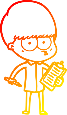 Bir insan tarafından çizilmiş gergin bir çizgi film çocuğunun çizimi.