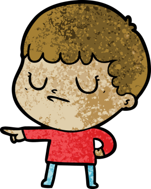 Bir insan tarafından çizilmiş huysuz çocuk çizgi filmi.