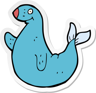 Bir insan tarafından çizilmiş karikatür mührü çıkartması.