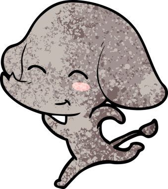 Bir insan tarafından çizilmiş şirin bir fil.