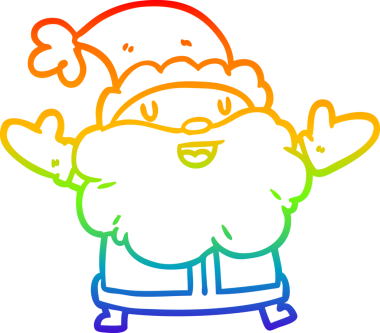 Noel Baba 'nın çizdiği gökkuşağı gradyanı bir insan tarafından çizilmiş.