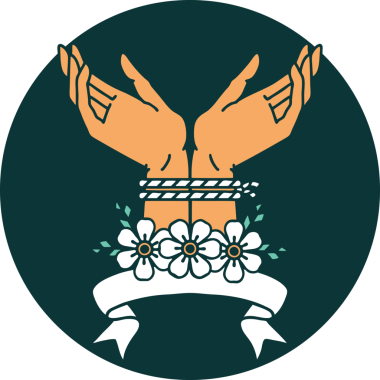 bir insan tarafından çizilmiş el pankartıyla dövme tarzı simgesi