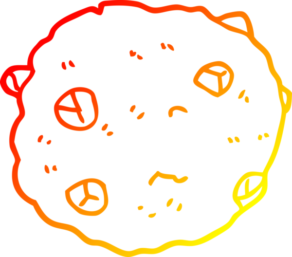 Bir insan tarafından çizilmiş çikolatalı kurabiyenin sıcak çizgi çizimi