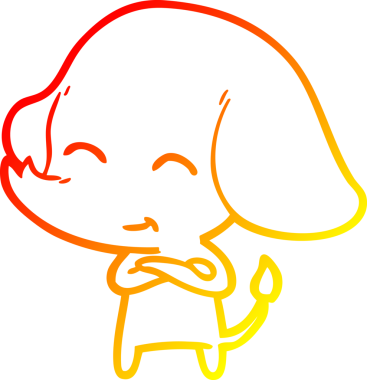 Bir insan tarafından çizilmiş şirin bir fil çizimi.