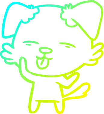 Bir insan tarafından çizilmiş bir çizgi film köpeğinin soğuk çizgi çizimi.