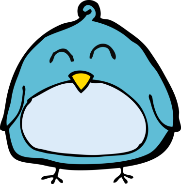 Bir insan tarafından çizilmiş komik çizgi film kuşu.