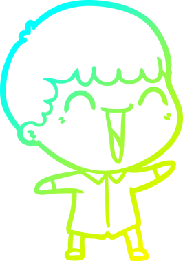 Bir insan tarafından çizilmiş mutlu bir adamın soğuk çizgi çizimi.