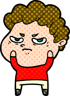 Bir insan tarafından çizilmiş kızgın bir adam.