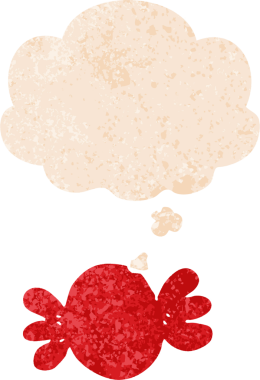 Düşünce baloncuğu ile sarılı çizgi film grunge sıkıntılı retro dokuma tarzı bir insan tarafından çizilmiş