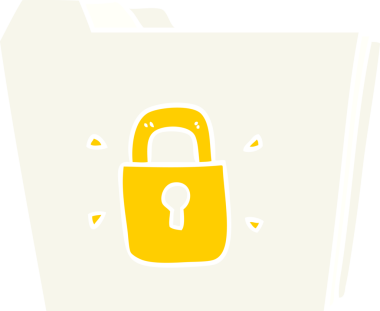 Düz renkli çizgi film kilitlenmiş dosyaları bir insan çizmiş