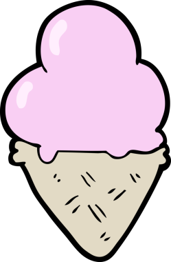 Bir insan tarafından çizilmiş karikatür dondurma.