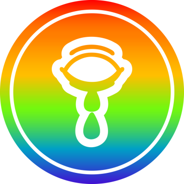 Ağlayan göz yuvarlak simgesi gökkuşağı gradyan bir insan tarafından çizilmiş.