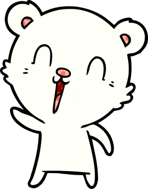 Bir insan tarafından çizilmiş mutlu kutup ayısı karikatürü