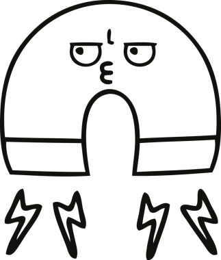 Bir insan tarafından çizilmiş mıknatıs çizimi