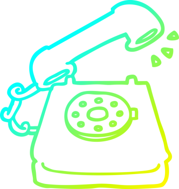 Bir insan tarafından çizilmiş telefon karikatürünün soğuk eğimli çizimi