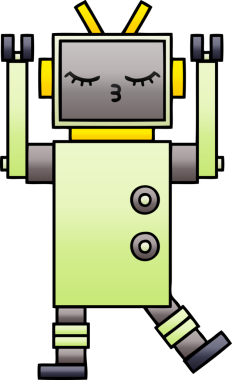 Bir insan tarafından çizilmiş bir robotun gölgelenmiş çizimi