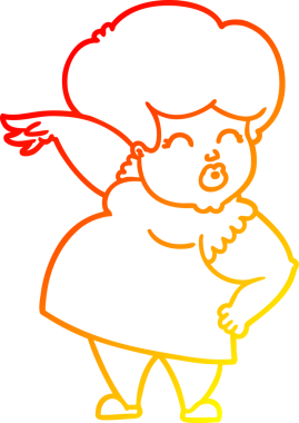 Bir insan tarafından çizilmiş el hareketi yapan çizgi film kadını çizimi.