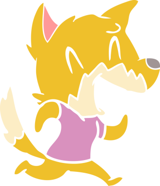 Gülen tilki bir insan tarafından çizilmiş.