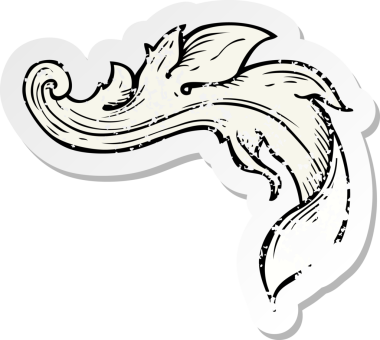 Bir insan tarafından çizilmiş geleneksel bir el çizimi karikatürün gerilimli yapıştırması.