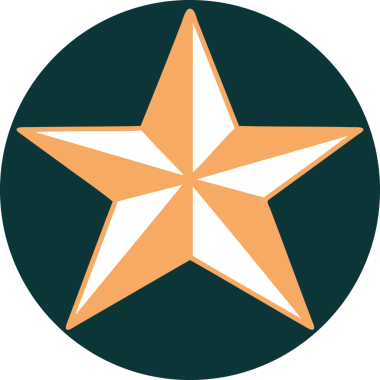 Bir insan tarafından çizilmiş bir yıldızın ikonik dövme şekli