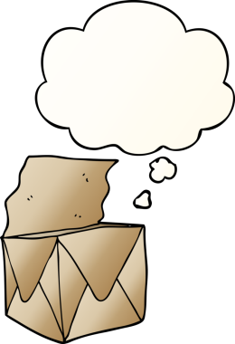 bir insan tarafından çizilmiş yumuşak eğimli düşünce baloncuklu çizgi film paketi