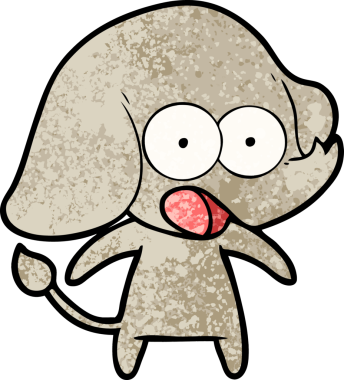 Bir insan tarafından çizilmiş şirin bir fil.