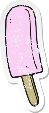 Bir insan tarafından çizilmiş buz lolipopunun gerilimli yapıştırması.