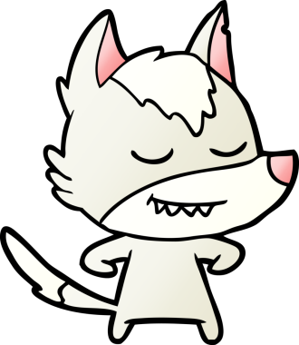 Bir insan tarafından çizilmiş dost canlısı bir kurt.