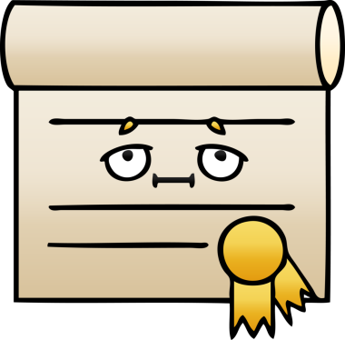 bir insan tarafından çizilen sertifikanın gölgelendirilmiş gradyanı