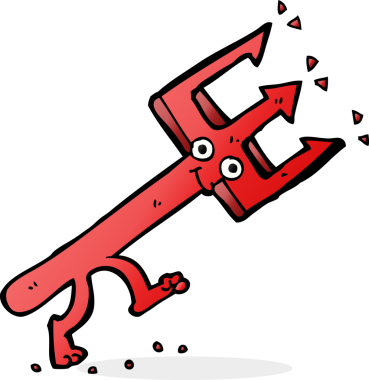 Bir insan tarafından çizilmiş şeytan çatalı.