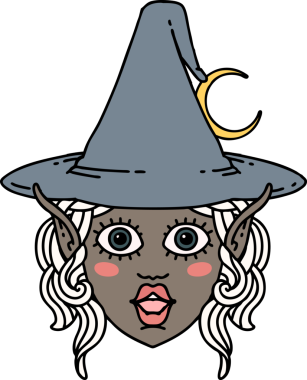 Retro Dövme Biçimi Elf karakteri bir insan tarafından çizilmiş