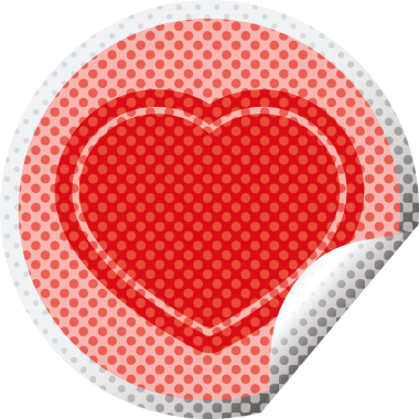 kalp sembolü grafik vektör çizimi bir insan tarafından çizilmiş dairesel etiket