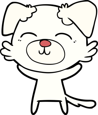 Bir insan tarafından çizilmiş çizgi film köpeği.