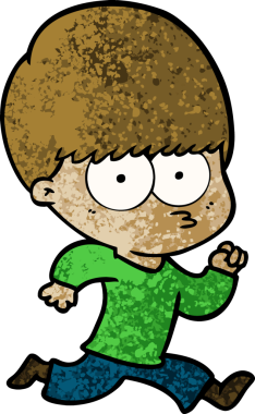 Bir insan tarafından çizilmiş sinirli çizgi film çocuğu.