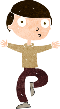 Çizgi film bir insan tarafından çizilmiş ürkmüş bir adam