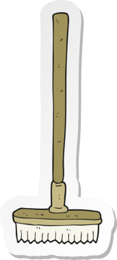 Bir insan tarafından çizilmiş bir süpürge çıkartması.