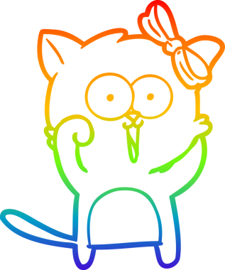 gökkuşağı gradyanı çizimi bir insan tarafından çizilmiş çizgi film kedisi