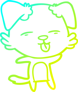 Bir insan tarafından çizilmiş bir çizgi film köpeğinin soğuk çizgi çizimi.