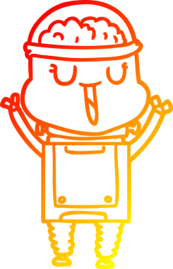 Bir insan tarafından çizilmiş mutlu bir çizgi robot çizimi