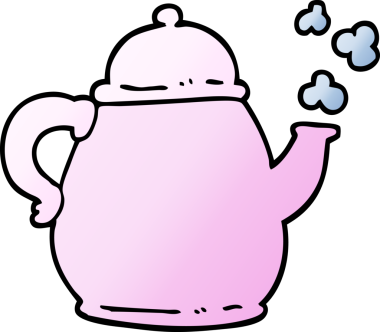 Bir insan tarafından çizilmiş vektör gradyan çizim çay po