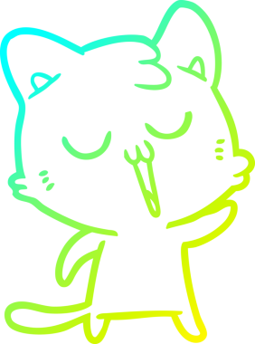 Bir insan tarafından çizilmiş çizgi film kedisinin soğuk çizgi çizimi.