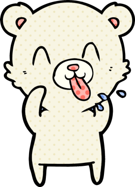 kaba karikatür kutup ayısının insan tarafından çizilmiş dili.