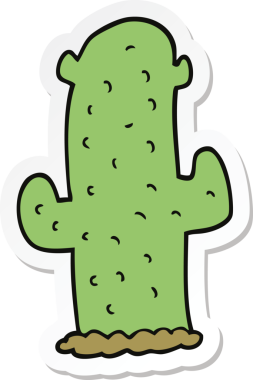 Bir insan tarafından çizilmiş bir kaktüsün çıkartması.