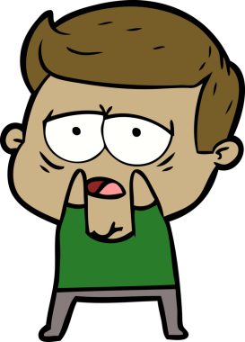 Bir insan tarafından çizilmiş yorgun bir adam.