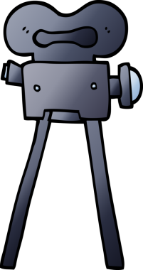 bir insan tarafından çizilmiş vektör gradyan çizim film kamerası