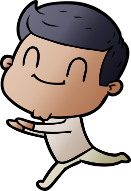 Bir insan tarafından çizilmiş çizgi film dostu bir adam.