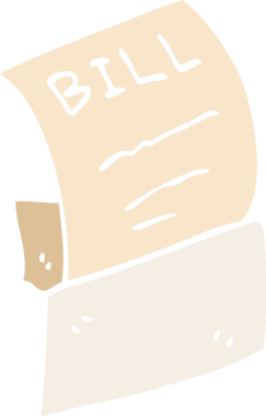 Bir insan tarafından çizilmiş karalama faturası.