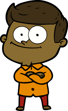 Bir insan tarafından çizilmiş mutlu bir adam.