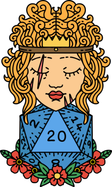 Retro Dövme Tarzı İnsan Barbarlığı Bir insan tarafından çizilmiş 20 zar ile